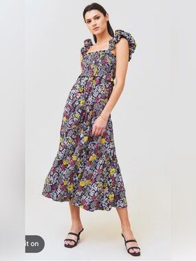 sea new york rubina midi dress Sea Rubina Embroidery Pajama Slip Dress In Black - 30% Off